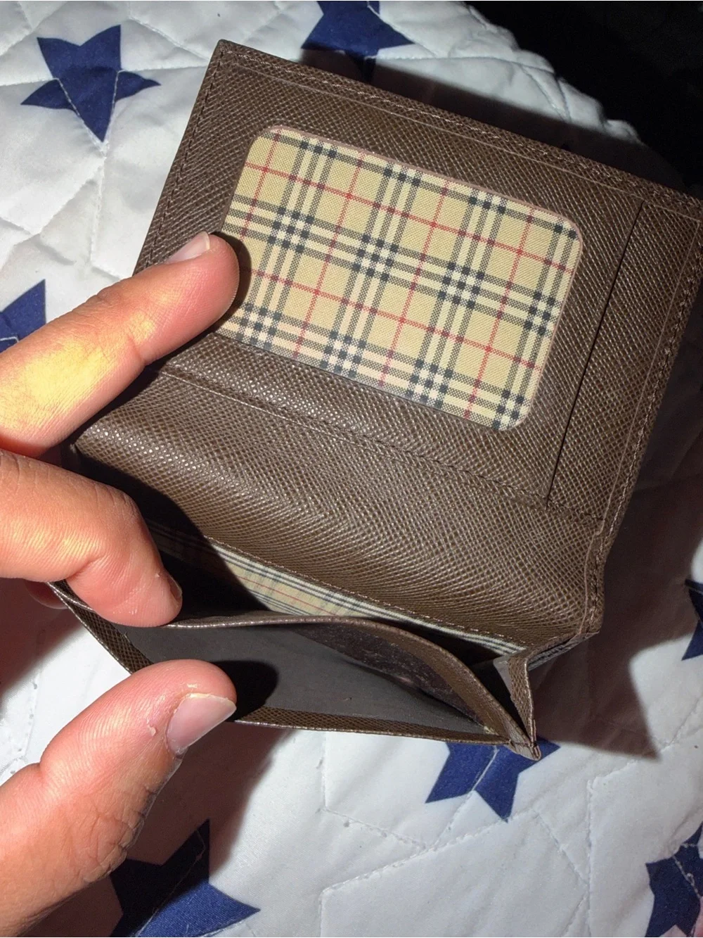 Burberry Brown Leather Key & Card Holder
